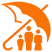 icon image of an umbrella protecting a family